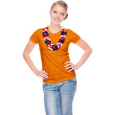 T-shirt Hawaii Oranje, Rood, Wit & Blauw