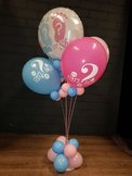 Tros ballonnen op lucht, Gender Reveal blauw/roze excl. standaard