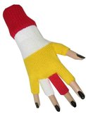 Vingerloze handschoen rood/wit/geel Oeteldonk