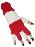 Vingerloze handschoen rood/wit