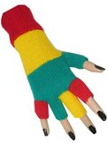 vingerloze handschoenen groen/geel/rood