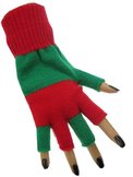 vingerloze handschoenen, groen/rood
