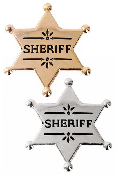 Gevangenisstraf tarief Regeneratie Sheriffster zilver, metaal, cowboy
