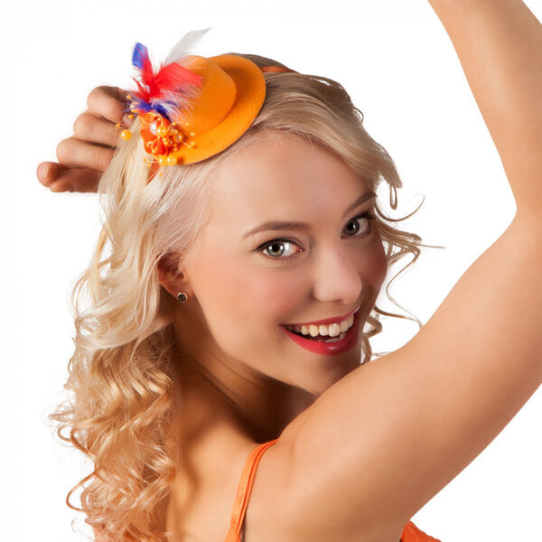 bedenken Omleiding skelet Tiara haarband Koningsdag in rood, wit, blauw met oranje.
