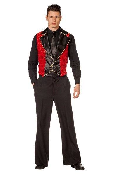 Defilé Aanbevolen Kolonel Vest gilet rood zwart show kostuum carnaval thema theater